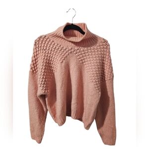 Free People Pink Cowl Neck Sweater